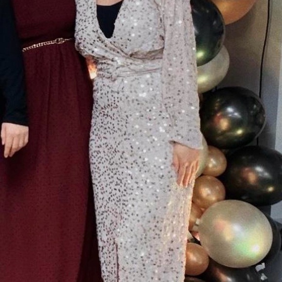 express faux leather dress Sequin Long Formal Glitter Evening Prom Dress by LaDivine CD260 main image 0